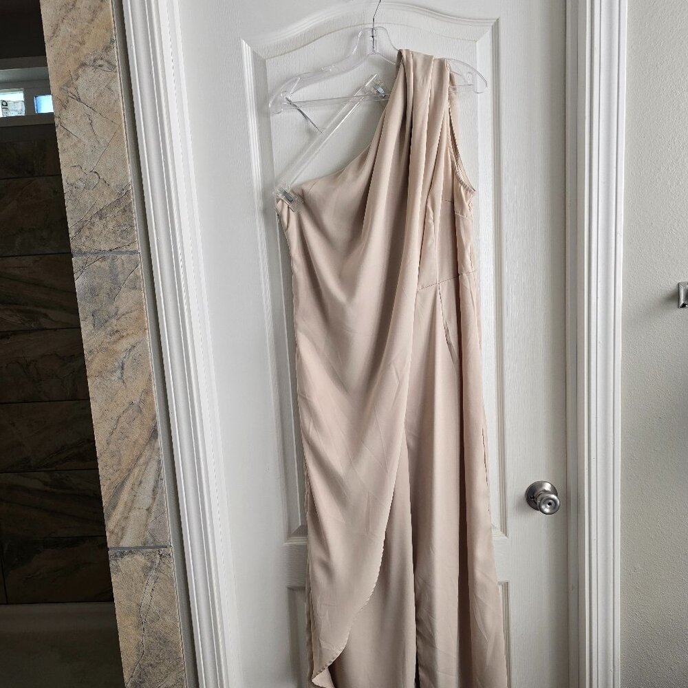 One-Shoulder Cream Jumpsuit